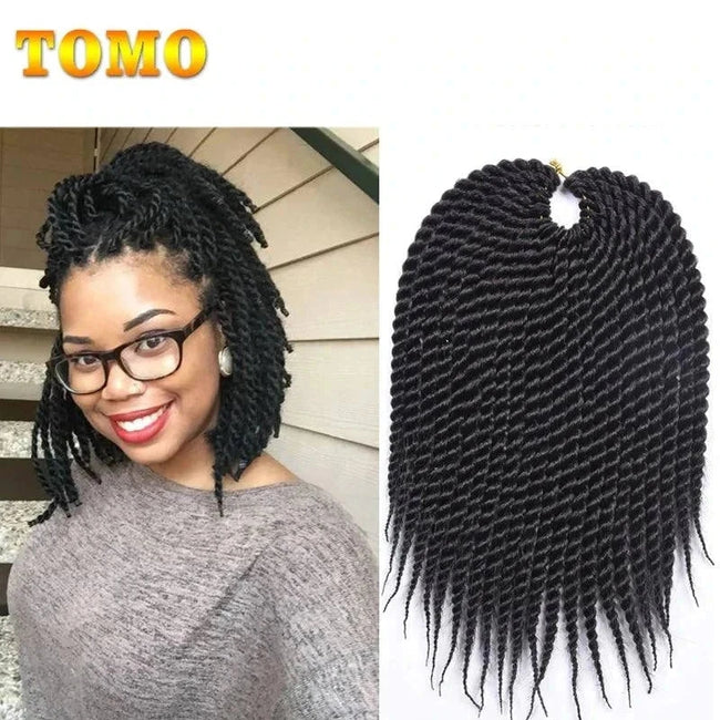 Signature Senegalese Twist synthetic crochet hair braids in ombre red with 22 strands and multiple length options.