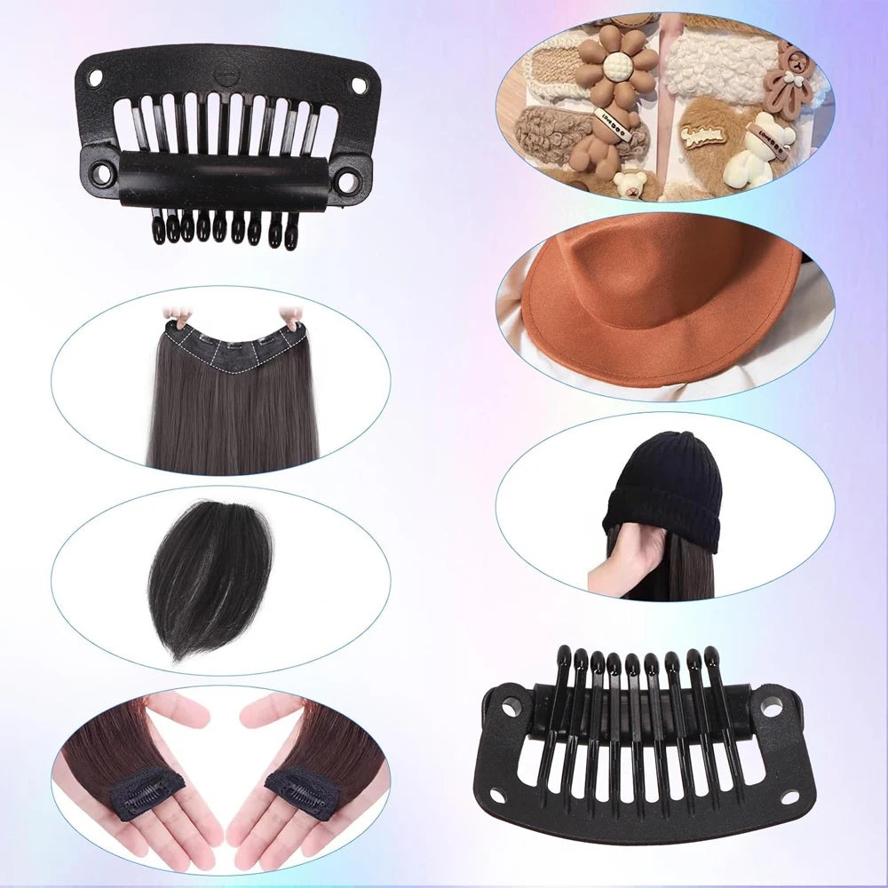 The Soft 9-Teeth 32mm Black Wig Clips