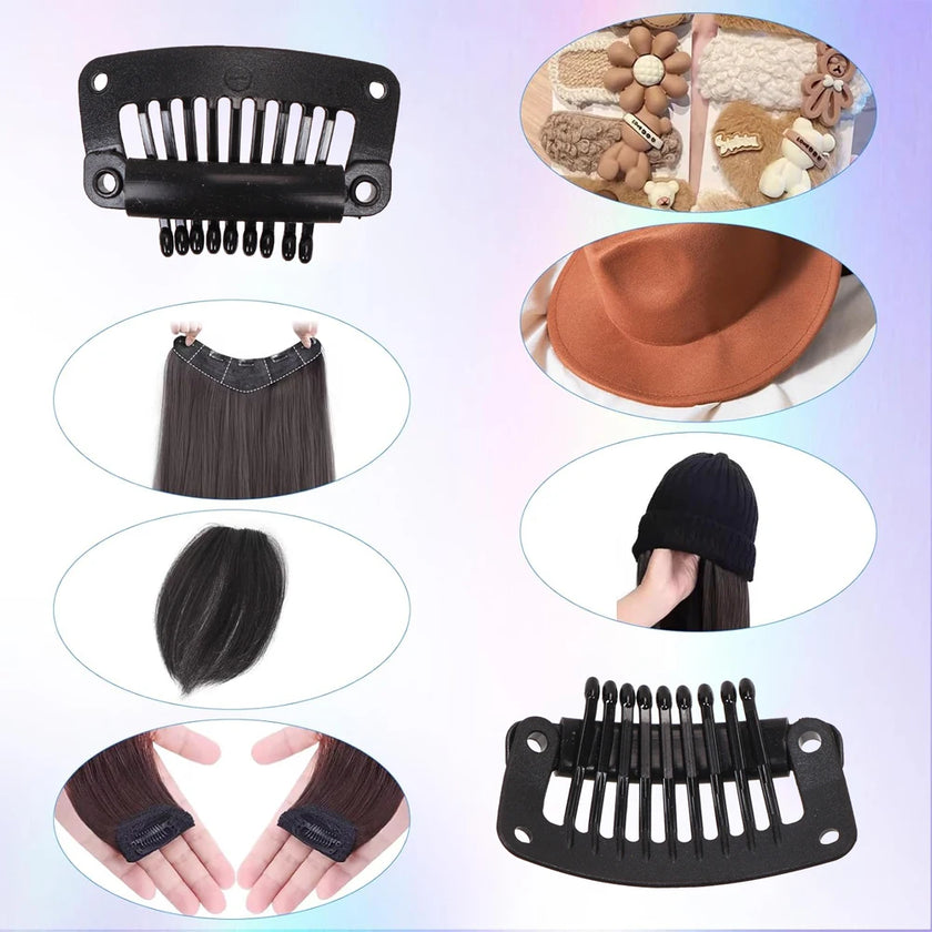 The Soft 9-Teeth 32mm Black Wig Clips