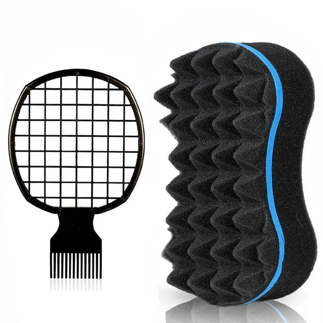 2pcs Afro Twist hair comb sponge brushes for curly hair styling