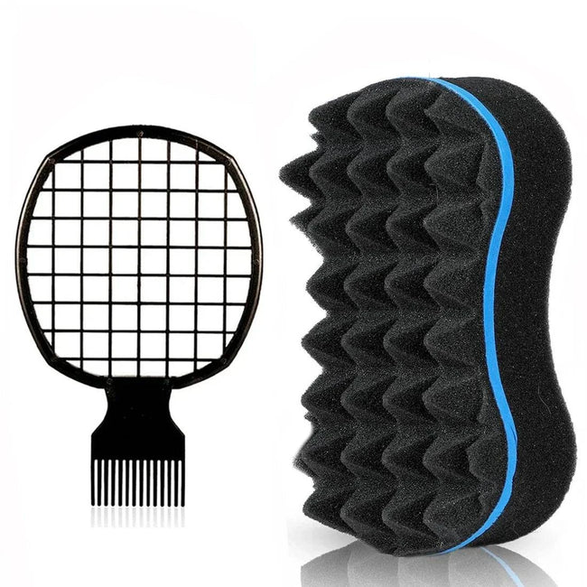 Oval Magic Twist Hair Brush sponge for Afro and curly hair styling set