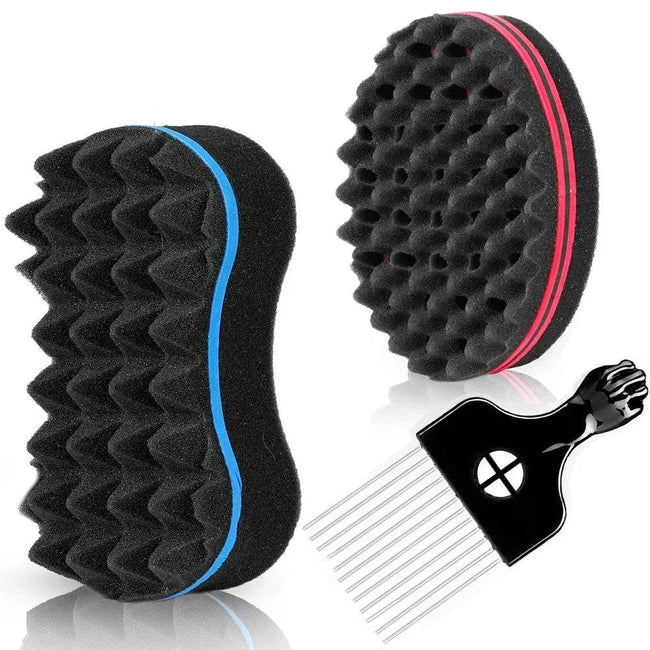 Oval Magic Twist Hair Brush sponge for curly hair styling in 2pcs set