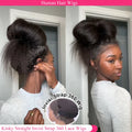 Invisible Strap HD 360 Lace Front Wigs Human Kinky Hair.