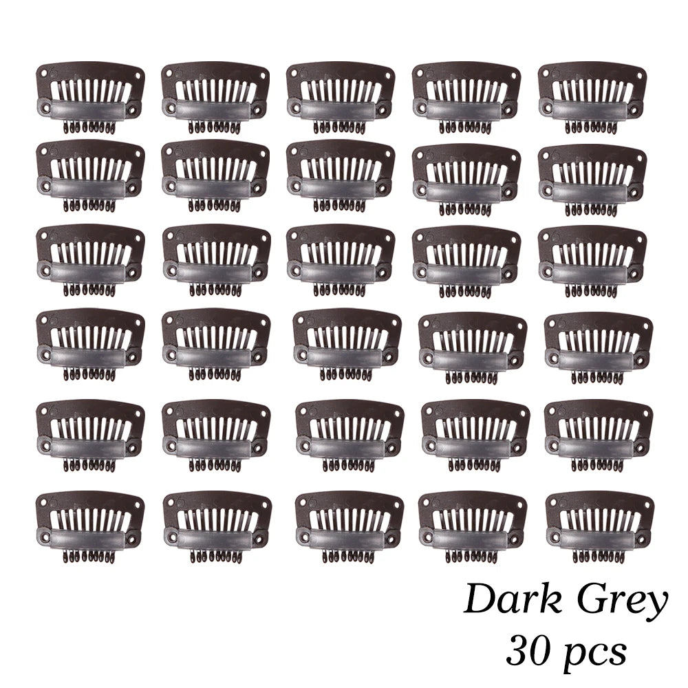 The Soft 9-Teeth 32mm Black Wig Clips