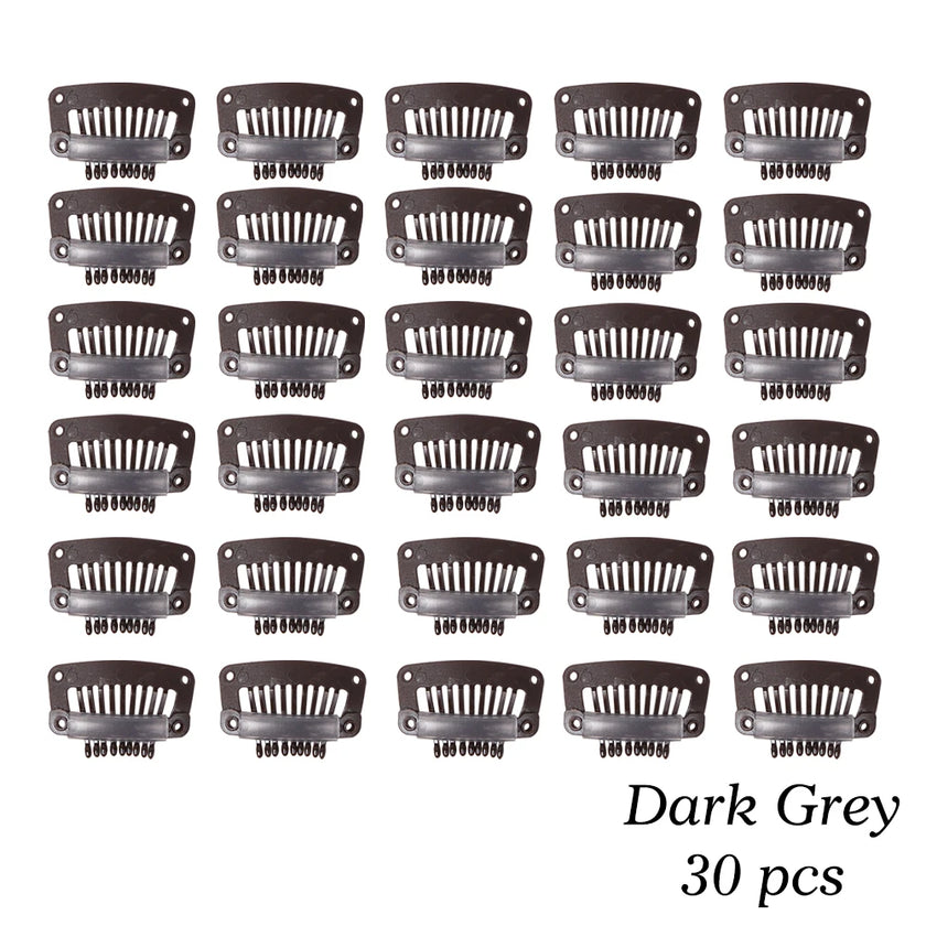 The Soft 9-Teeth 32mm Black Wig Clips