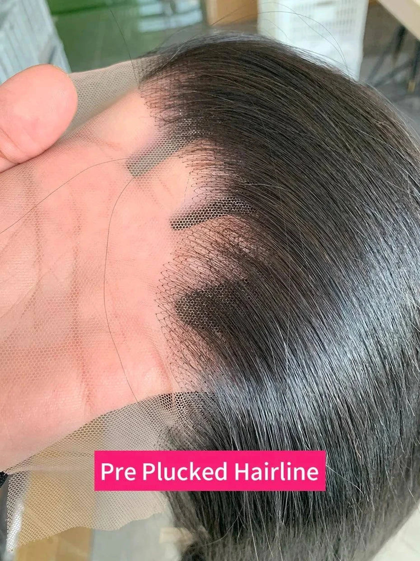 Premium lace frontal human hair wig with natural pre-plucked hairline, 10A Vietnamese hair quality, and adjustable cap.