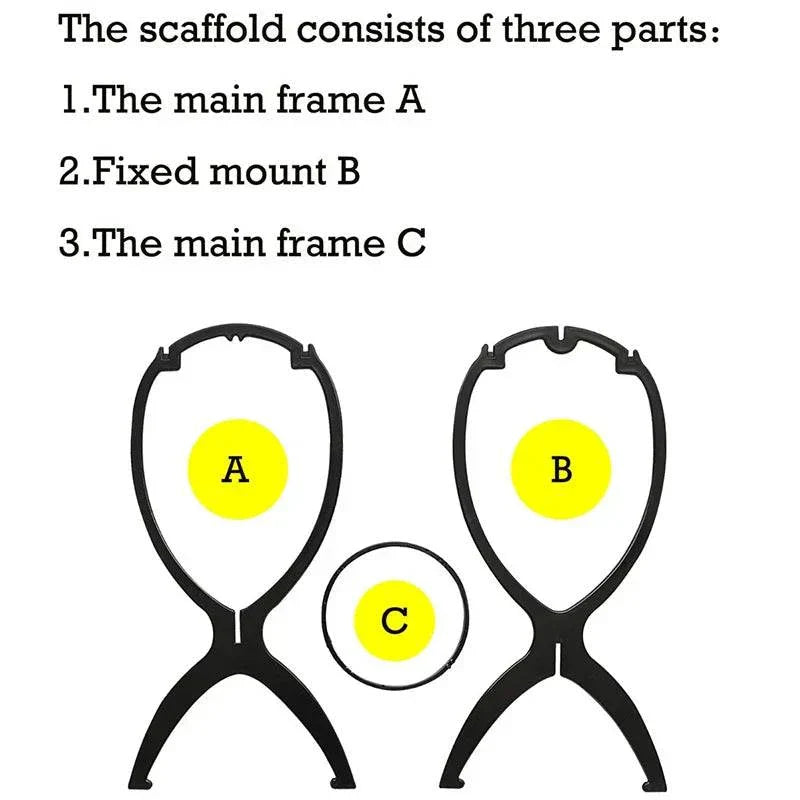 Professional wig organization set of 3 wig stands displaying wigs and accessories