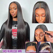 Luxury length unprocessed human hair wig with pre-plucked hairline and double bleached knots