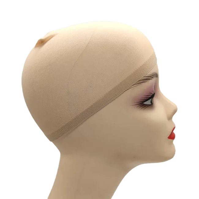 2-pack professional mesh wig caps in various skin tones with wide elastic bands