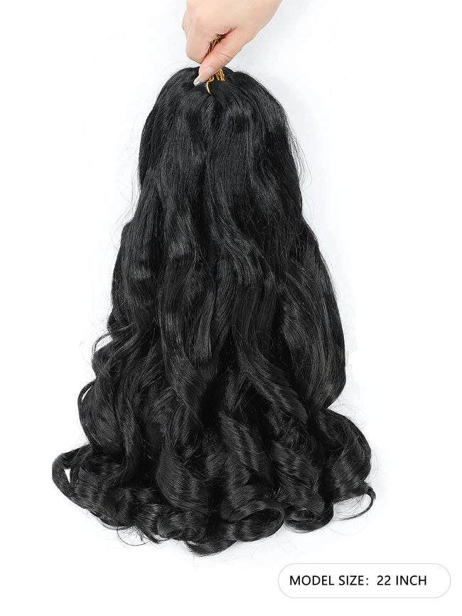 French Curly Brading Hair Synthetic Bouncy Braiding Hair Extensions 75g/pack French Curly Crochet Hair Extensions 22inch ,30inch