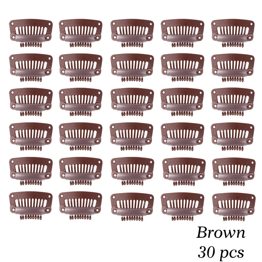 The Soft 9-Teeth 32mm Black Wig Clips