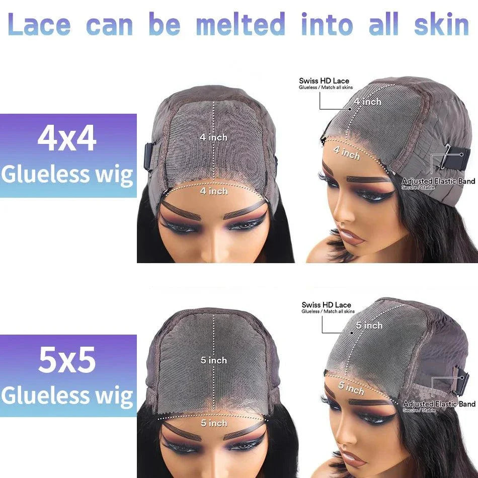 Luxury length unprocessed human hair with 180%-200% density and pre-plucked hairline lace wig