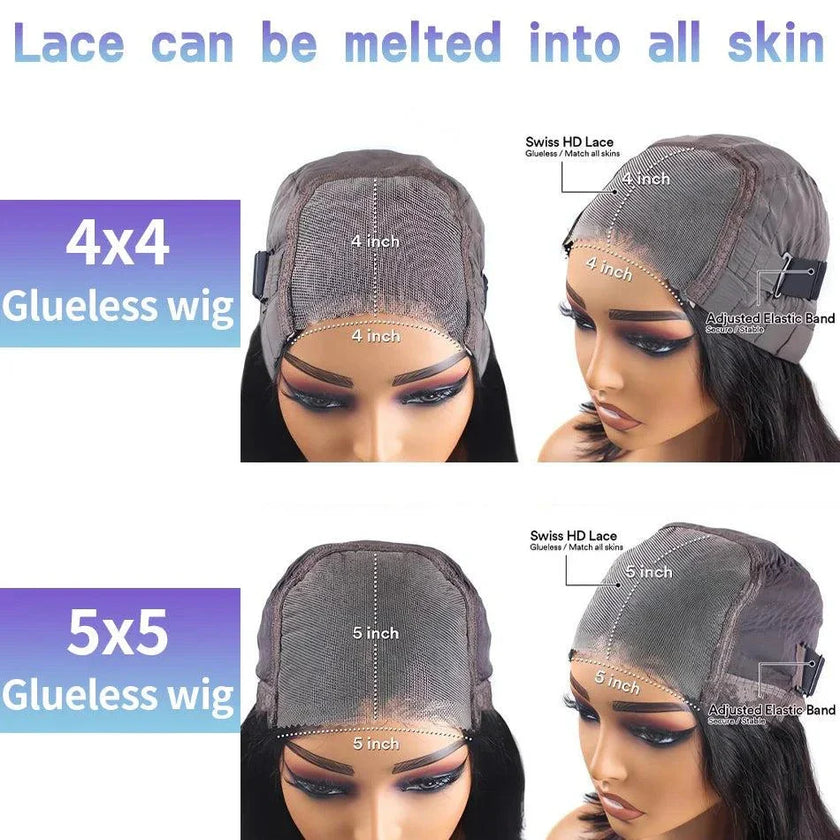 Luxury length unprocessed human hair with 180%-200% density and pre-plucked hairline lace wig