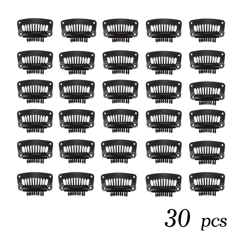 The Soft 9-Teeth 32mm Black Wig Clips