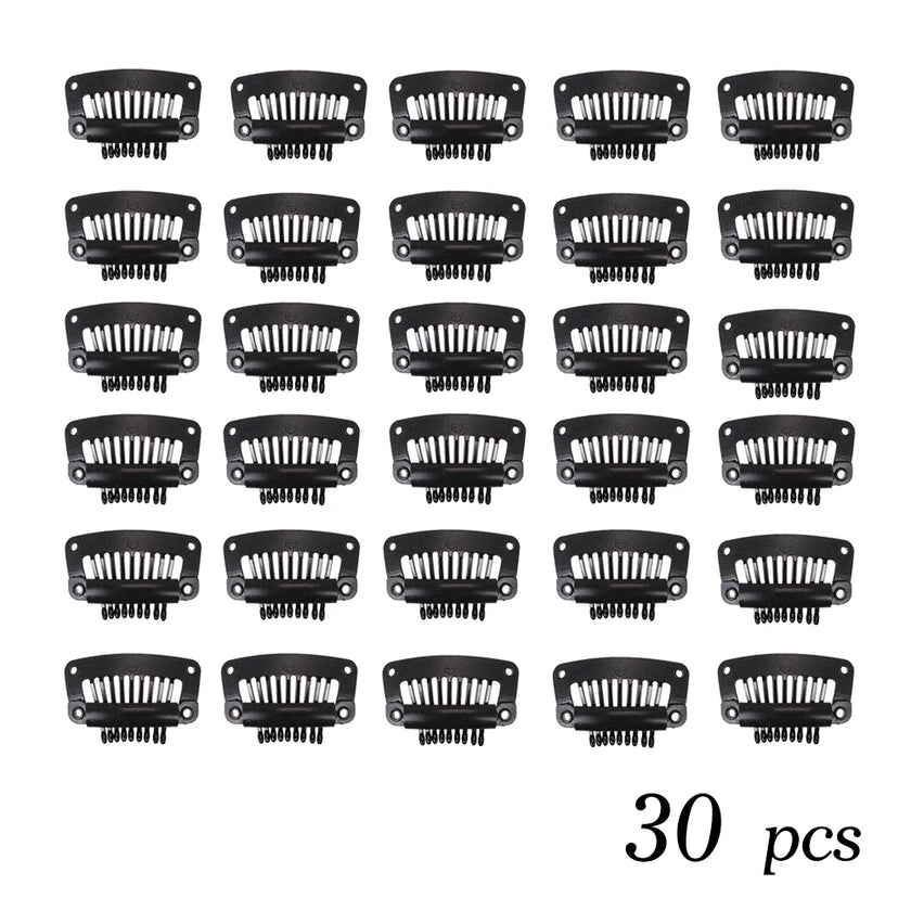 The Soft 9-Teeth 32mm Black Wig Clips