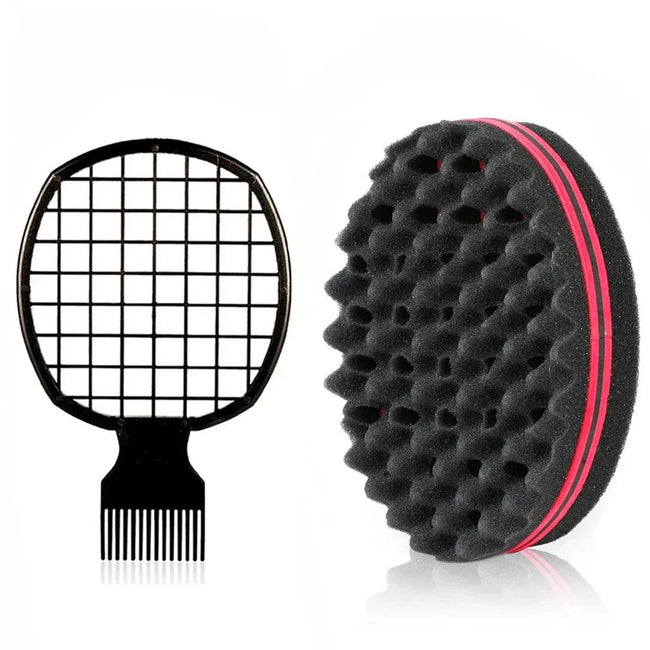 Oval Magic Twist Hair Brush sponge for curly hair styling 2pcs set