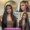 Luxury length unprocessed human hair with 180-200% density and pre-plucked hairline lace wig