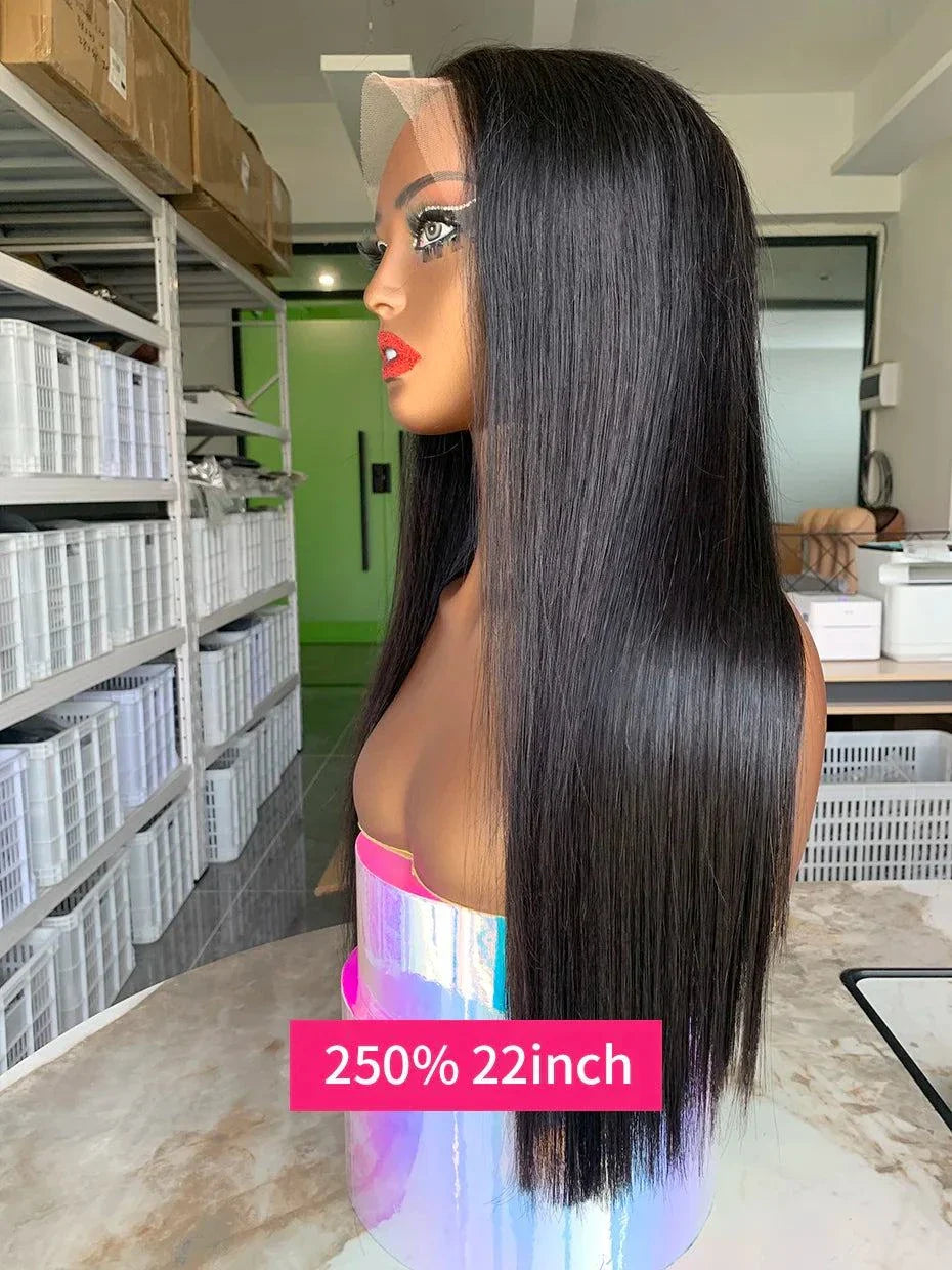 Close-up of premium 13x6 lace frontal human hair wig with natural pre-plucked hairline and baby hair