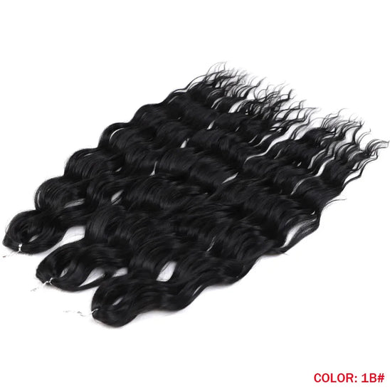 Anna Hair Synthetic Loose Deep Wave Braiding Hair Extensions 24 Inch Water Wave Braid Hair Dark Brown Twist Crochet Curly Hair