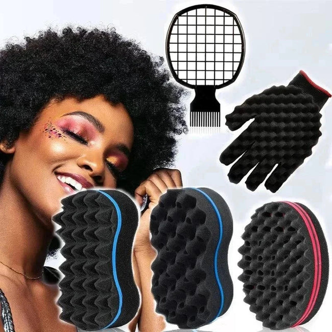 2pcs Afro Twist hair comb sponge for curly hair styling