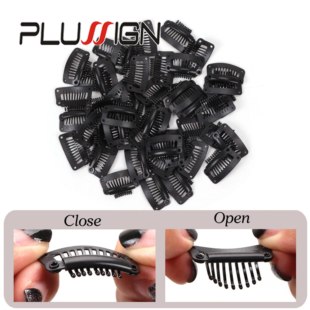 The Soft 9-Teeth 32mm Black Wig Clips