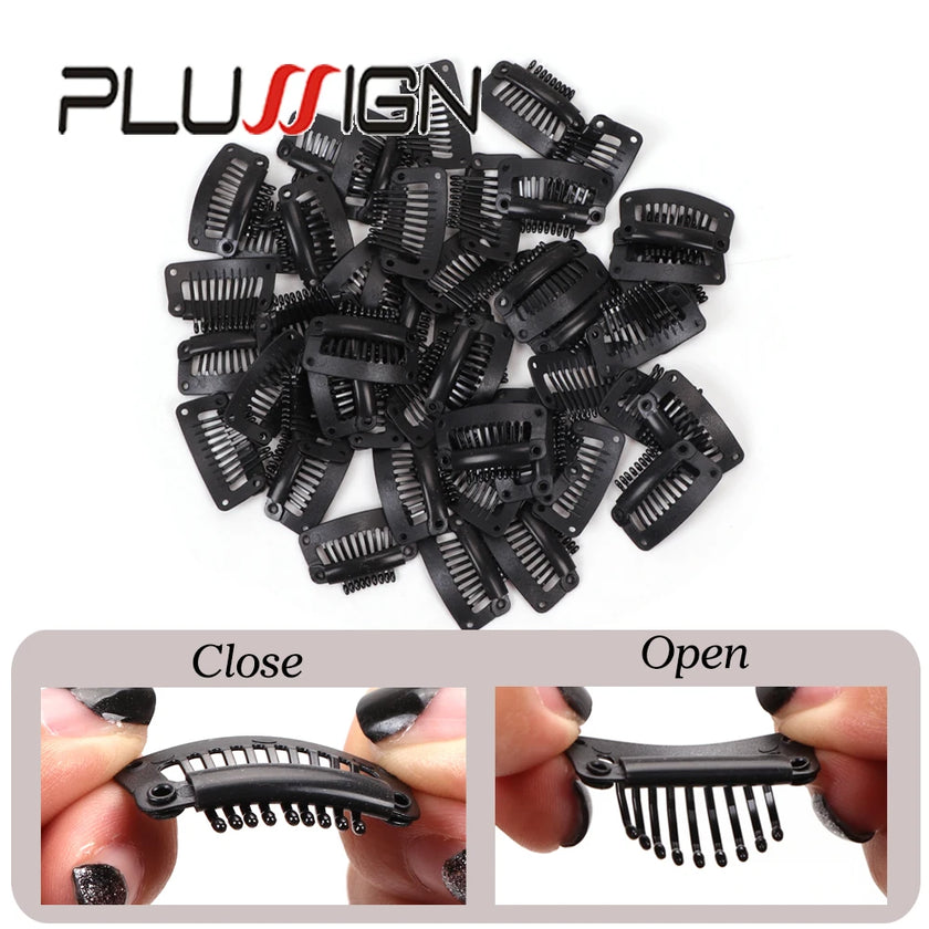 The Soft 9-Teeth 32mm Black Wig Clips