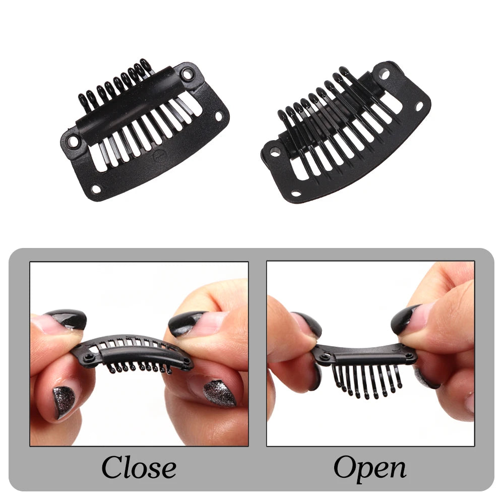 The Soft 9-Teeth 32mm Black Wig Clips