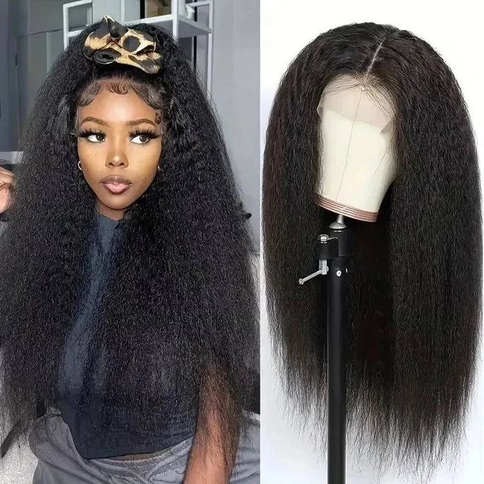 Natural off black 1B full lace wig with pre-plucked hairline and double bleached knots