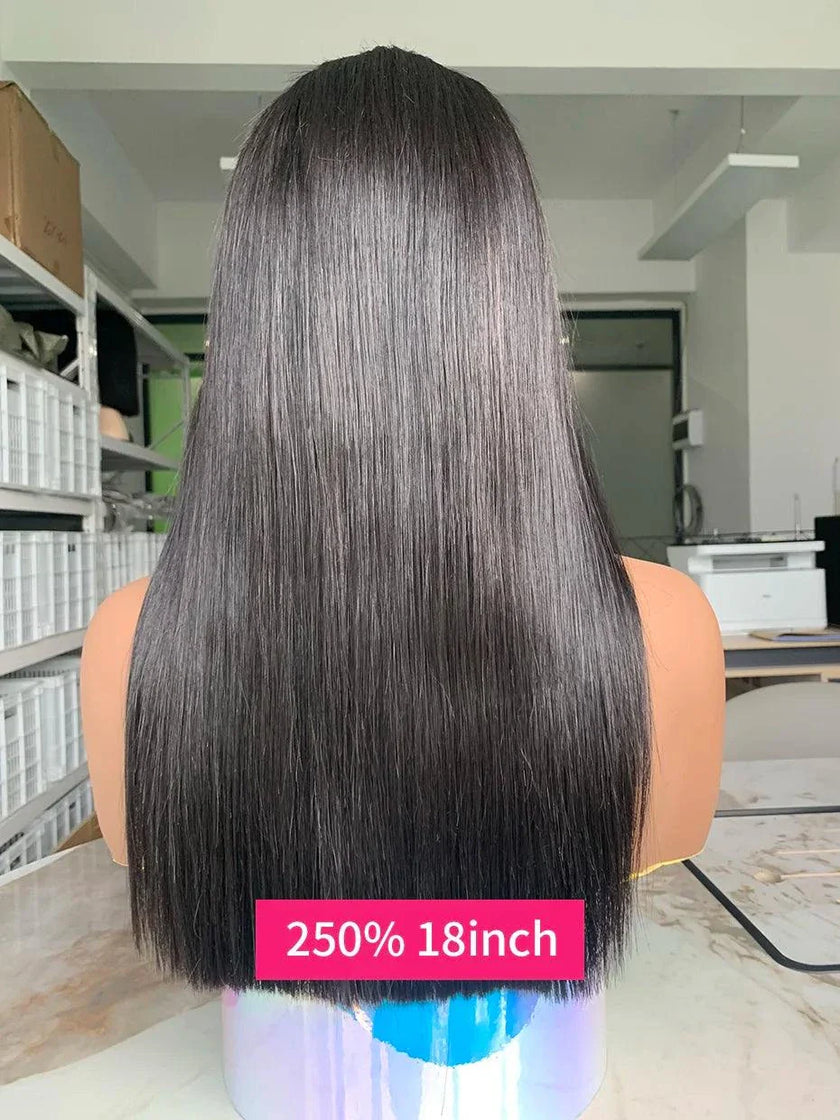 High-quality 10A lace frontal human hair wig with natural pre-plucked hairline and baby hair