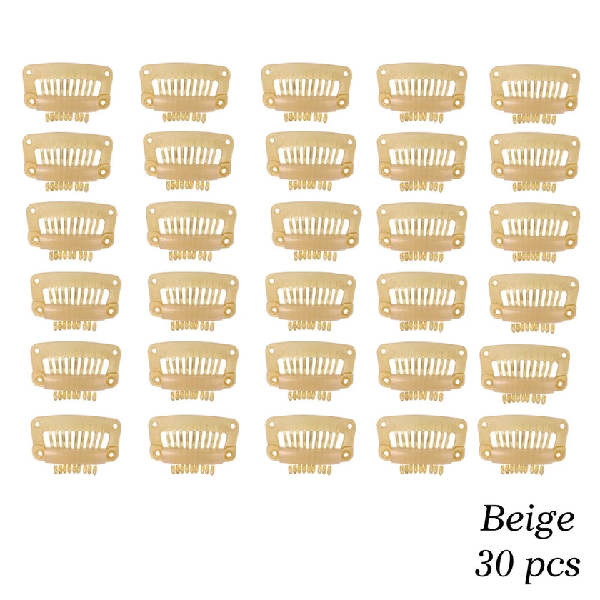 The Soft 9-Teeth 32mm Black Wig Clips