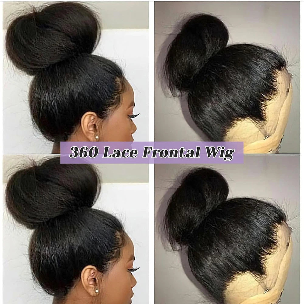 Invisible Strap HD 360 Lace Front Wigs Human Kinky Hair.