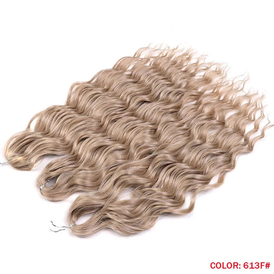 Anna Hair Synthetic Loose Deep Wave Braiding Hair Extensions 24 Inch Water Wave Braid Hair Dark Brown Twist Crochet Curly Hair